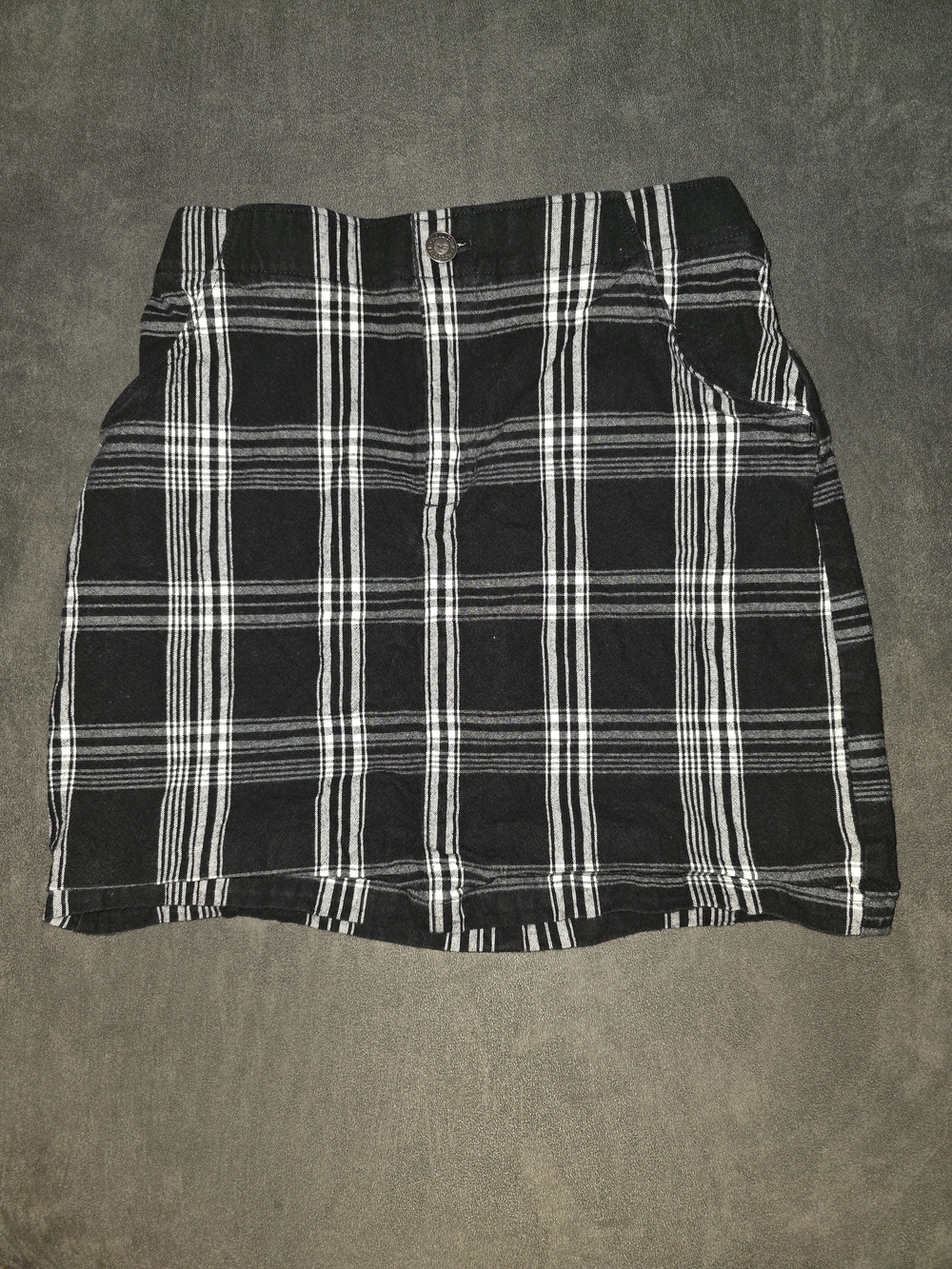 Hollister Black & White Plaid Mini Skirt